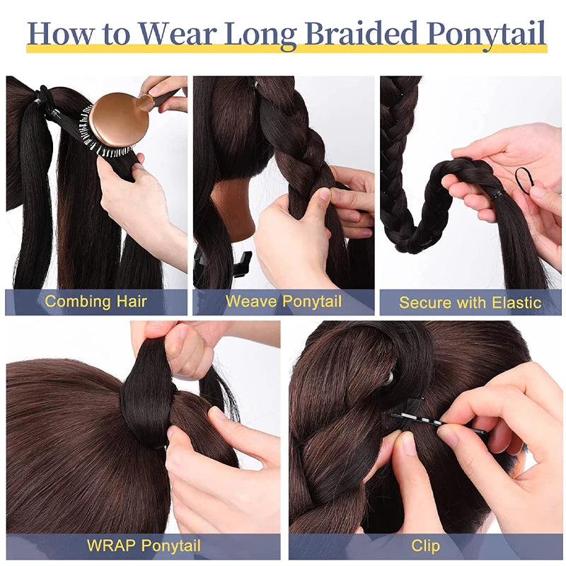 Long Synthetic Braided Ponytail Extension